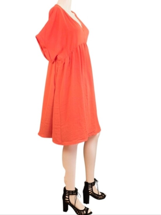 DAVI & DANI Dresses & Skirts - Davi & Dani Orange V Neck Mini-Dress NWT